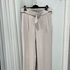 Stylish Cream Belted Trousers